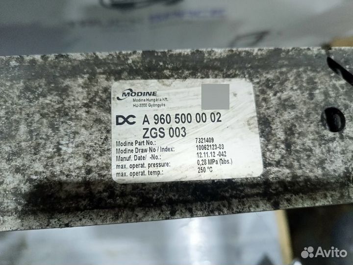 A9605000002 Интеркулер Mercedes-Benz Actros 4 (MP4