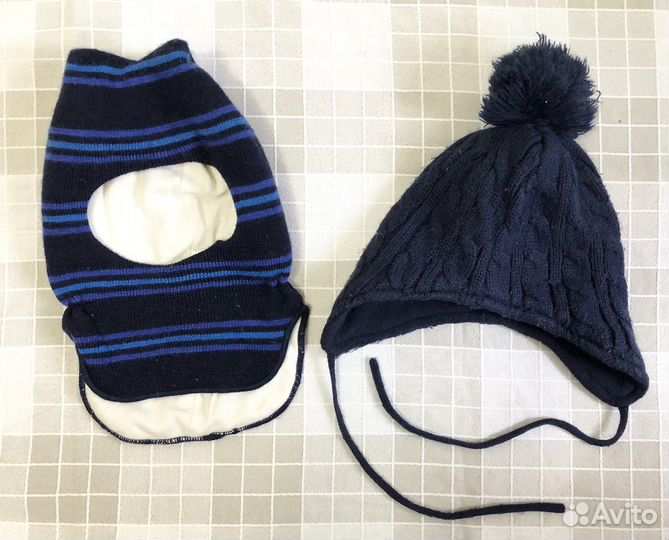 Зимние Шапка шлем и шапка для мальчика 6-12 мес