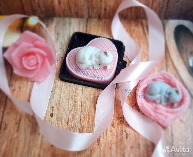 Котенок из мыла ручной работы