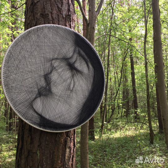 Портрет из нити. Ручная работа. Стринг-арт картина