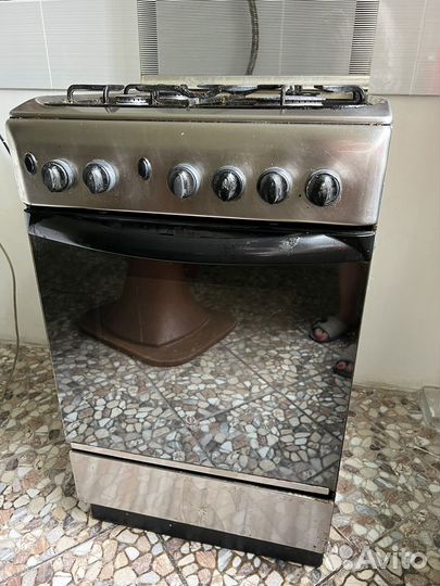 Газовая плита бу indesit цвет серебристый