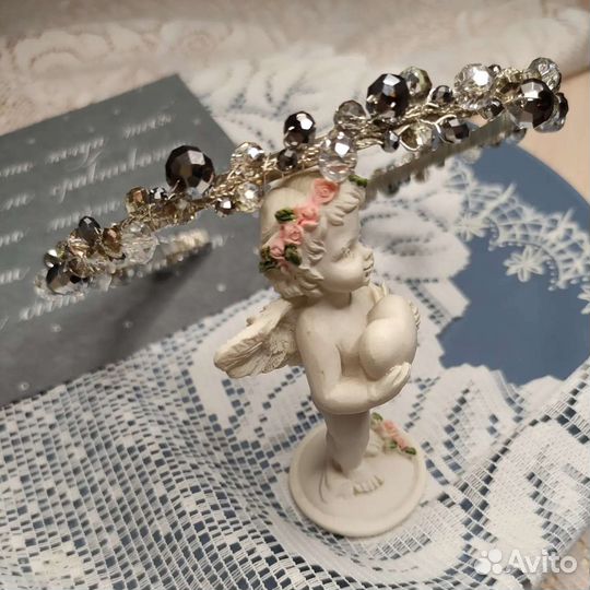 Красный, зелёный ободок / свадебное украшение