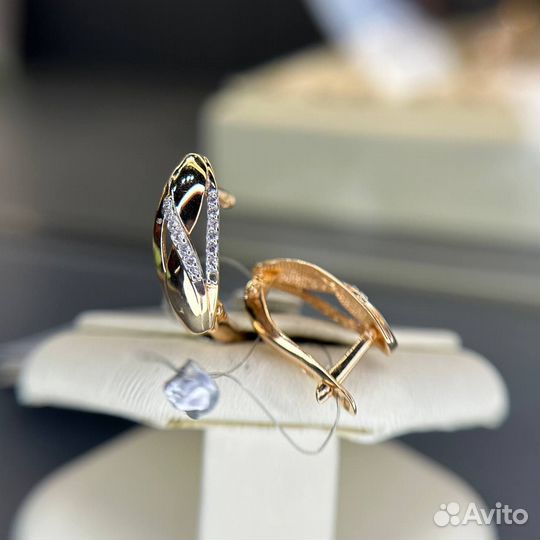 Золотые серьги 585 золото новое