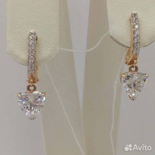 Серьги,Золото,585,Фианит