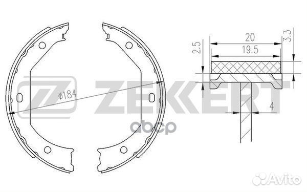 Колодки торм. бараб. задн. стоян. торм. BMW 1 (E81