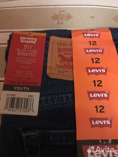 Джинсы 10 лет, 12 Levis, 511, slim flex stretcn