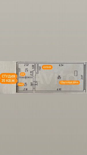 Квартира-студия, 35 м², 2/8 эт.