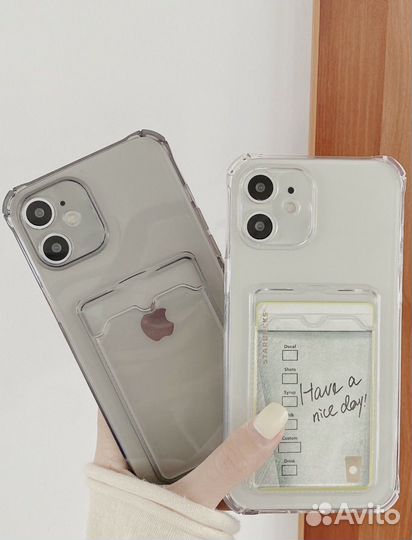 Чехол с карманом для карт на айфон 11