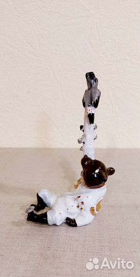 Статуэтка медведь на воеводстве, фарфор СССР 1967г