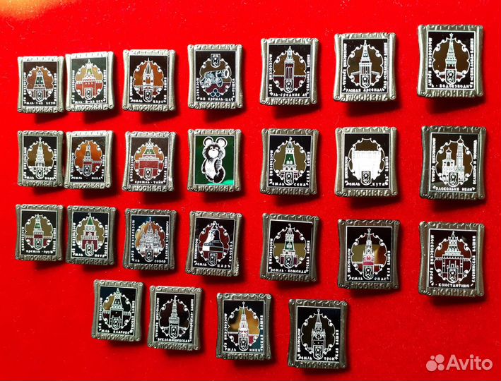 Полный набор значков Олимпиада 80. Ситалл