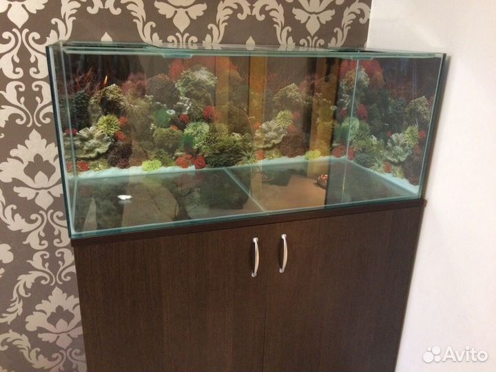 Аквариум с тумбой новый