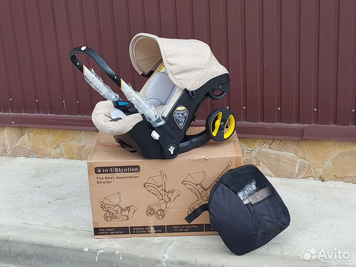 Коляска автолюлька 4в1 Новая (светло кремовый)