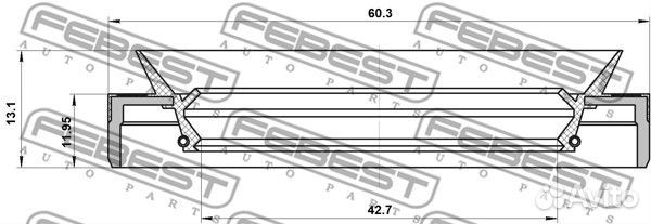 Сальник привода 42.7x60.3x11.95x13.1 Ford Transit