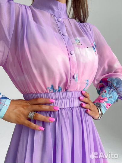 Роскошное платье под Zimmermann шифоновое