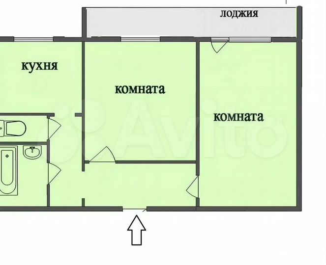 2-к. квартира, 47,4 м², 2/5 эт.