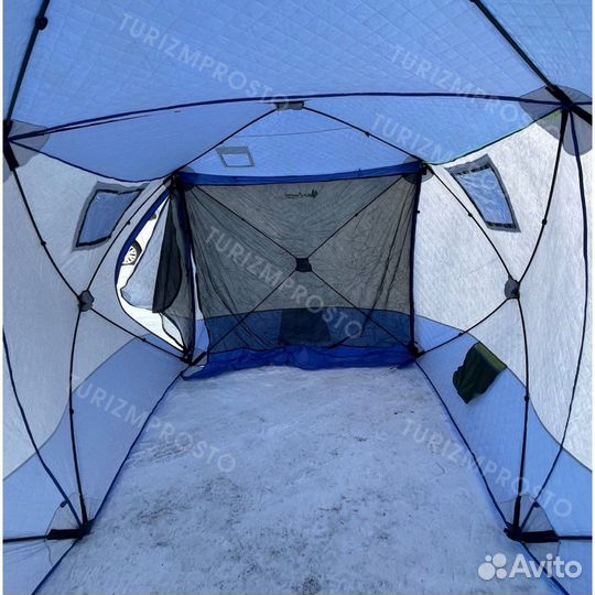 Зимняя палатку куб 200х400 трехслойная