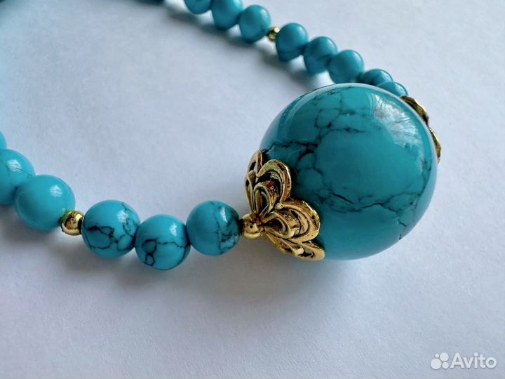 Браслет из голубой бирюзы 3 варианта