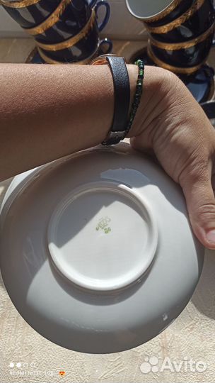 Сервиз чайный. Фарфор лфз. Кобальт. Позолота