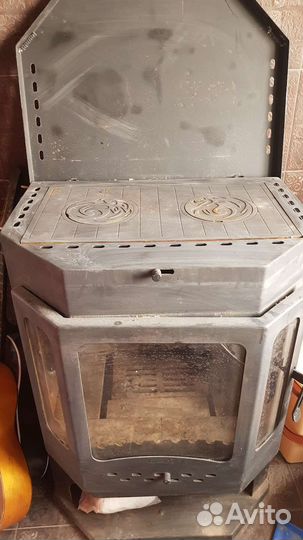 Печь- камин Бавария (чугун с плитой)