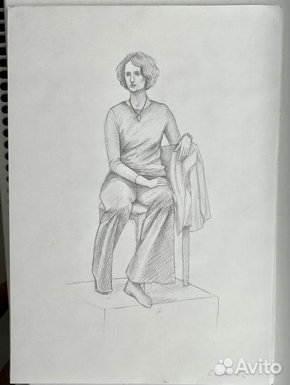 Рисунки портреты с натуры карандашом учебные А3