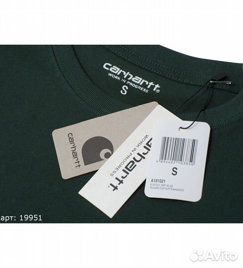 Футболка Carhartt lil logo Зеленая