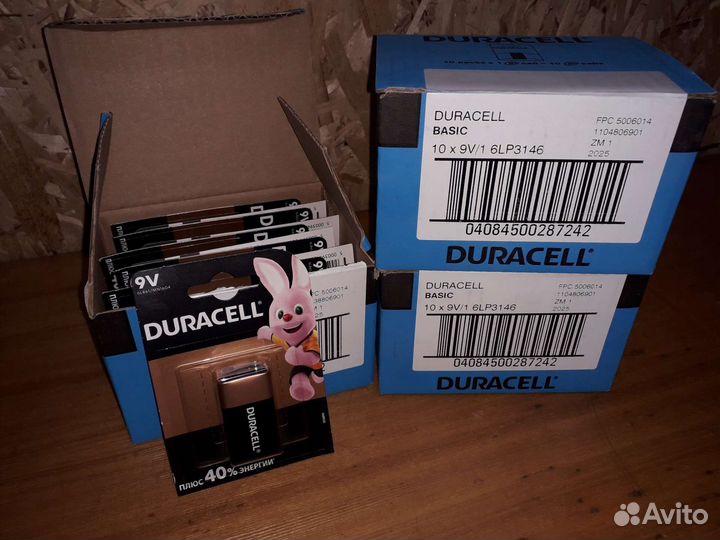 Батарейки дюрасел 9 вольт