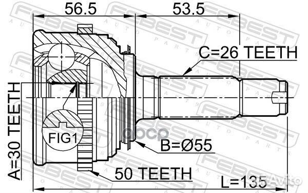 ШРУС наружный febest 0310-024A50 0310-024A50 Fe