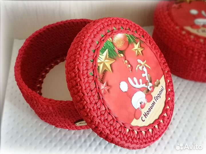 Интерьерная корзина из полиэфирного шнура