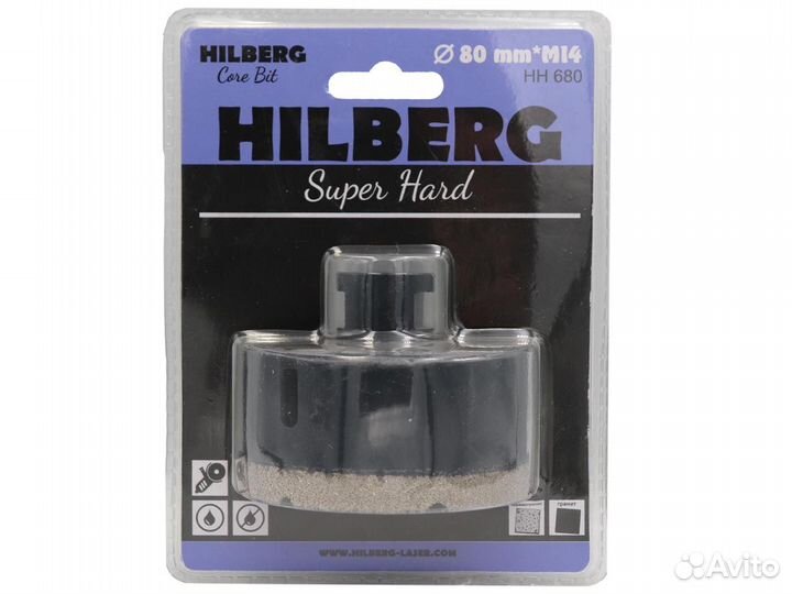 Коронка алмазная 80мм Hilberg Super Hard M14 HH680