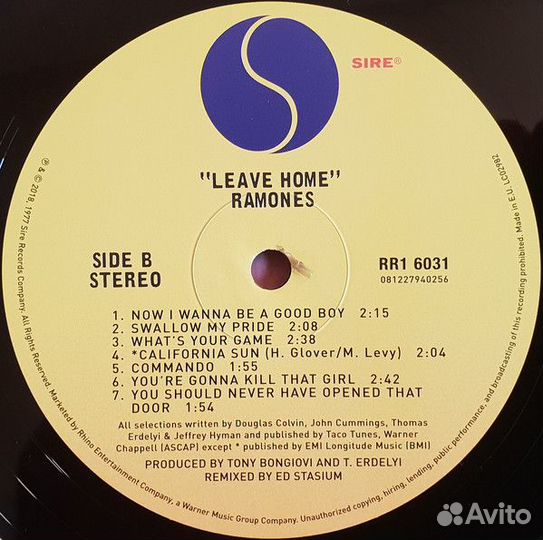 Виниловая пластинка WM Ramones Leave Home (180 Gra