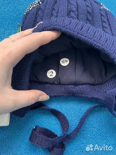 Шапка для девочки с ушками 48