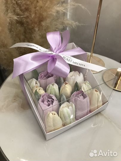 Зефирные букеты на заказ, коробка зефира