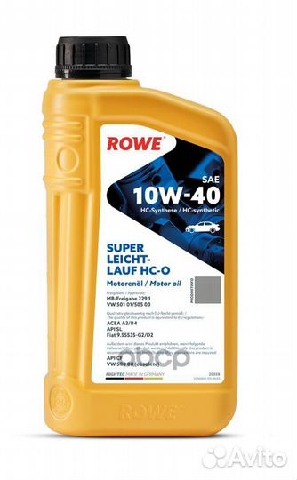 Масло моторное 10W-40 rowe 1л нс-синтетика high