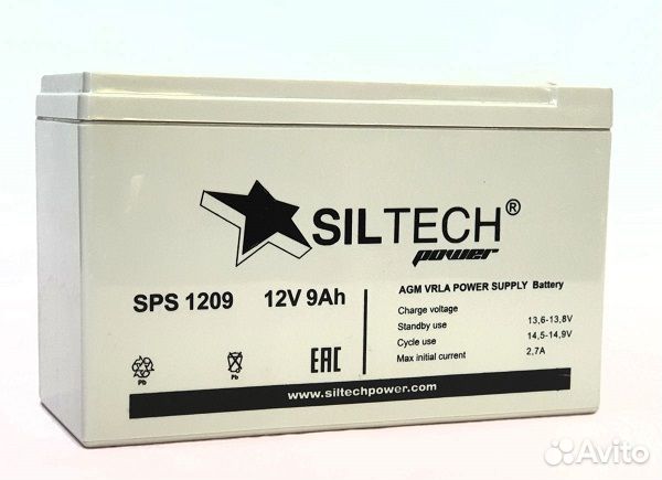 Аккумулятор ибп siltech SPS 1209 12V 9Ah