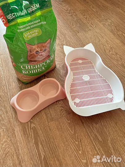 Лоток для кошек, наполнитель для котят, миска для