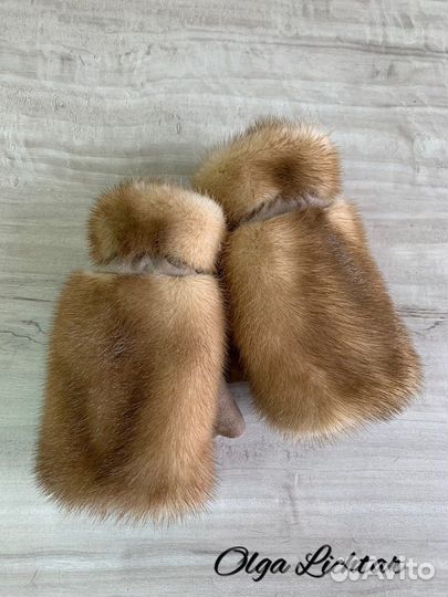 Варежки, митенки из норки