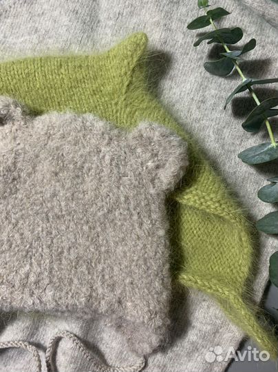 Детская зимняя шапка медвежонок