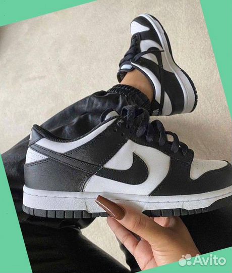 Кроссовки Nike Dunk Low GS Black White черные