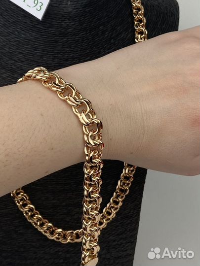 Браслет мужской 1,1 позолота