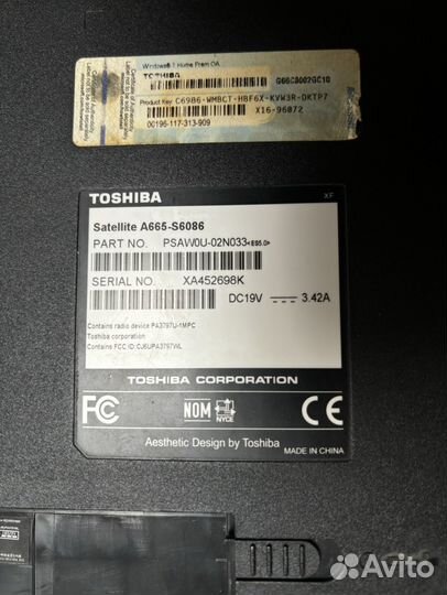 Ноутбук Toshiba Satellite A665-S6086