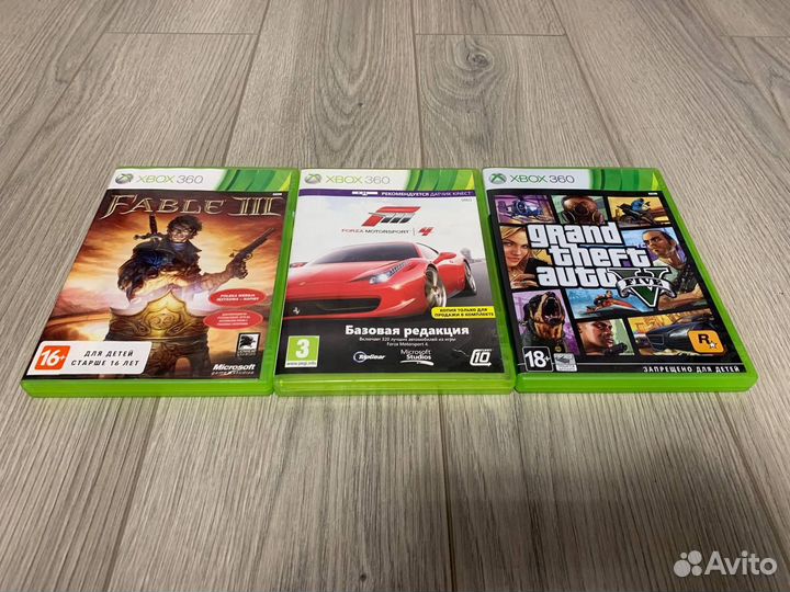 Xbox 360 и 3 игры:GTA5, forza 4, fable 3