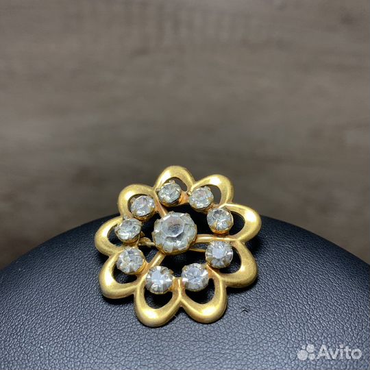 Винтажная Брошь Цветок Позолоченная Сделано В СССР