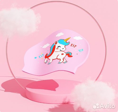 Шапочка для плавания с очками детская - Единорог