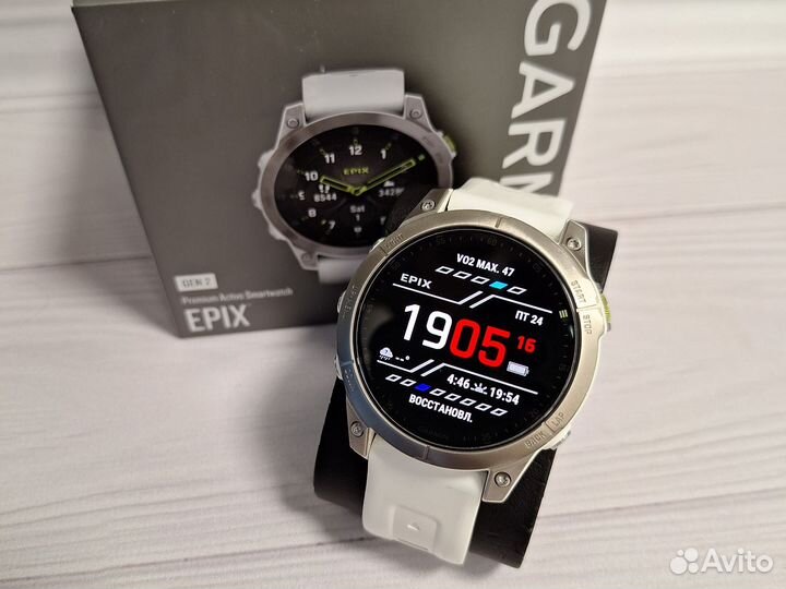 Часы Garmin Epix (Gen2) Sapphire Titanium White