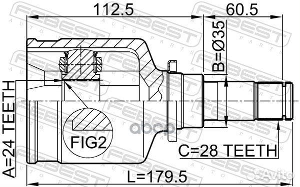 ШРУС внутренний левый 24x35x28 0511-M320mtlh Fe