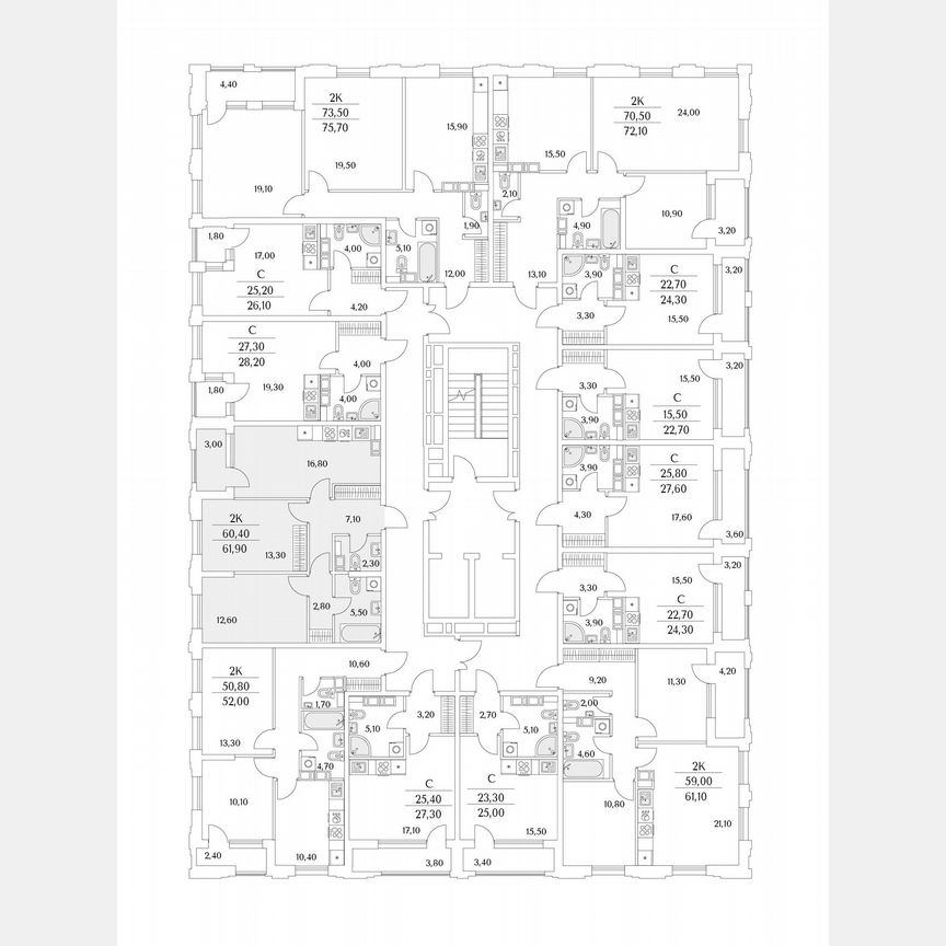 2-к. квартира, 28,2 м², 12/13 эт.