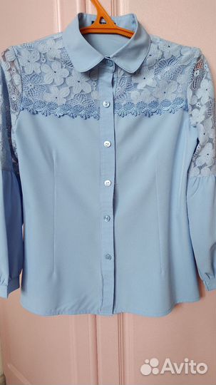 Блузка голубая для девочки размер 158