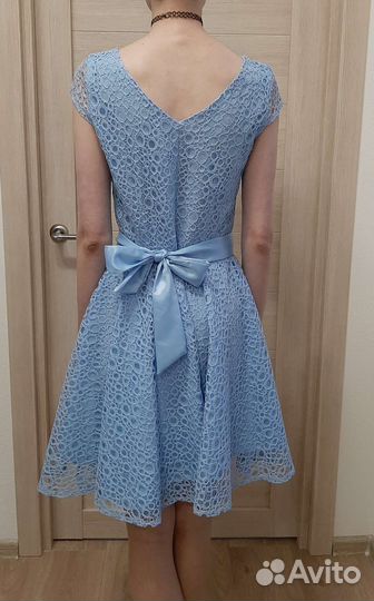 Платье на выпускной 42 голубое
