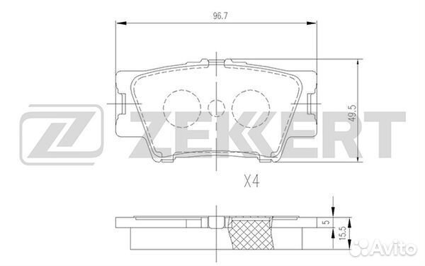 Колодки торм. диск. задн. Lexus ES (GSV40) 06- Toy