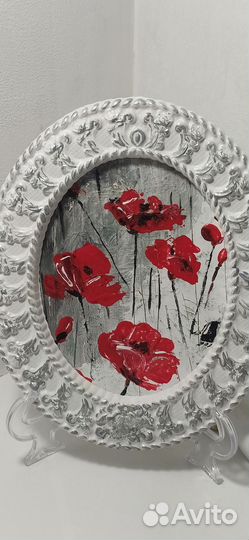 Картина,этюд,открытка.Масло,картон.Маки